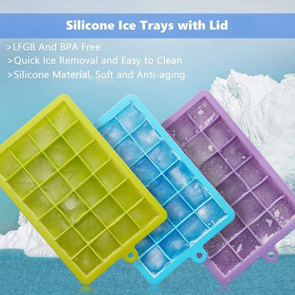 1144  Silicone Ice Cube Trays 24 Cavity Per Ice Tray Multicolour 1144  Silicone Ice Cube Trays 24 Cavity Per Ice Tray Multicolour